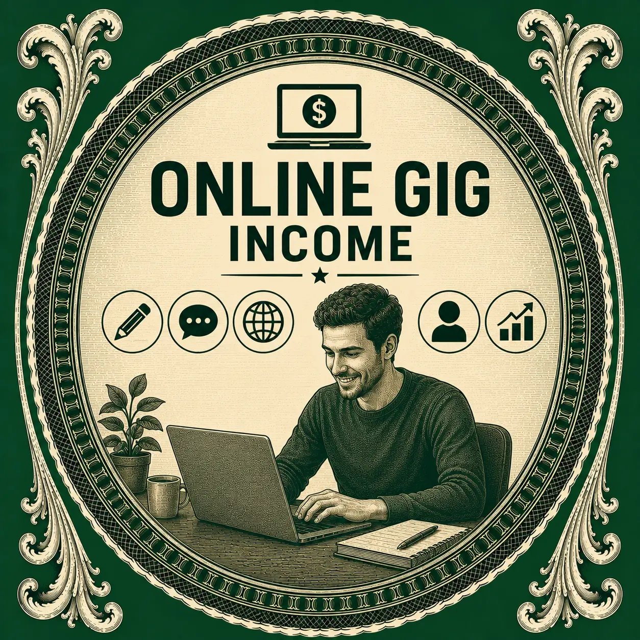 Online Gig Income illustration