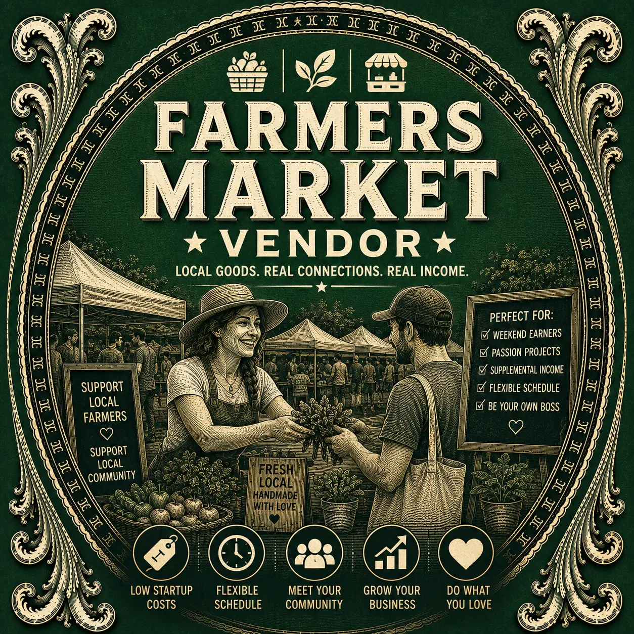 Farmers Market Vendor illustration