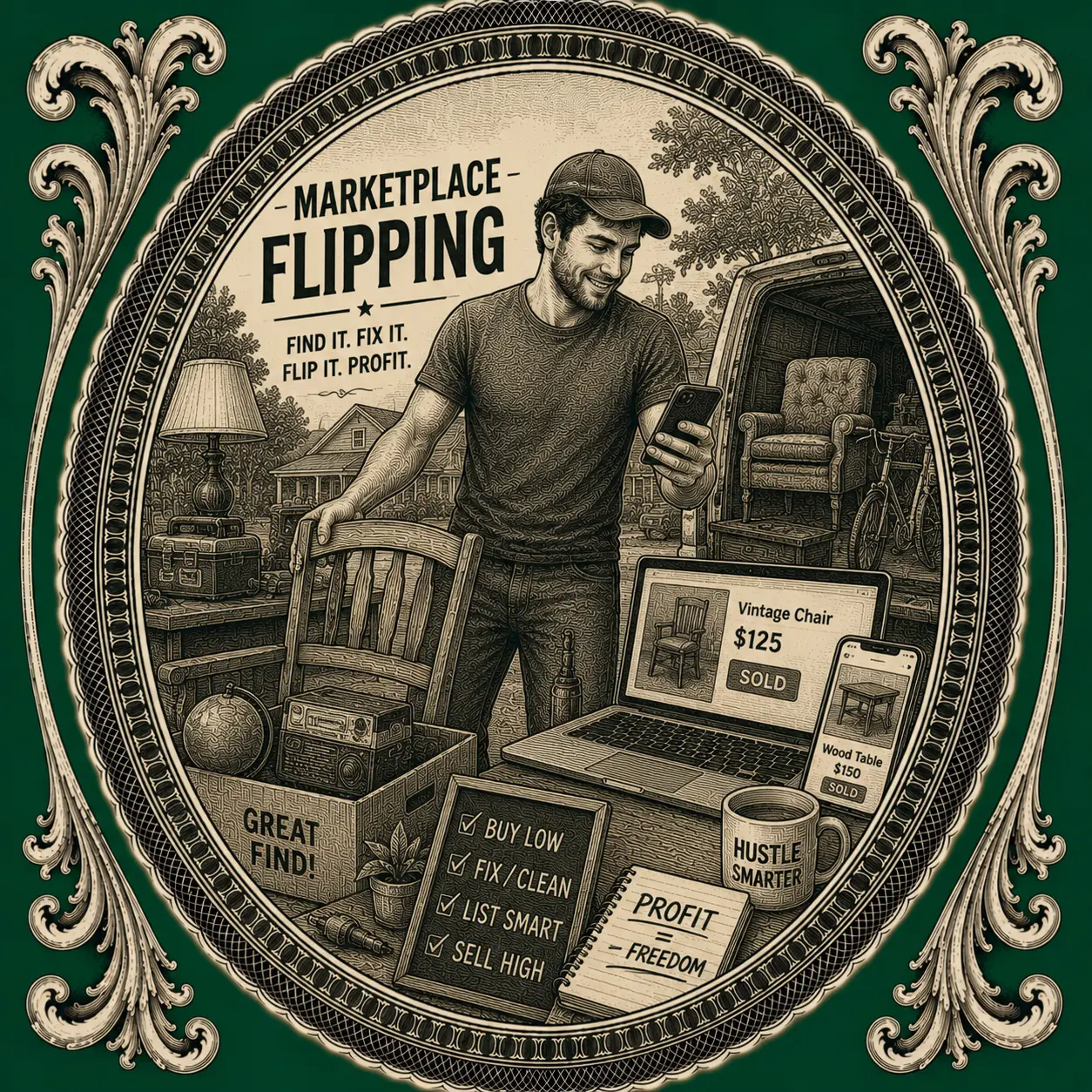 Marketplace Flipping illustration