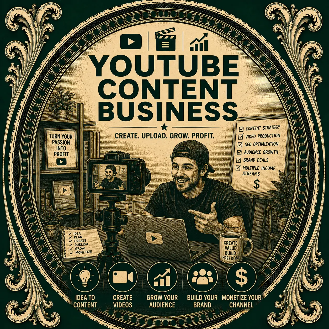 YouTube Content Business illustration